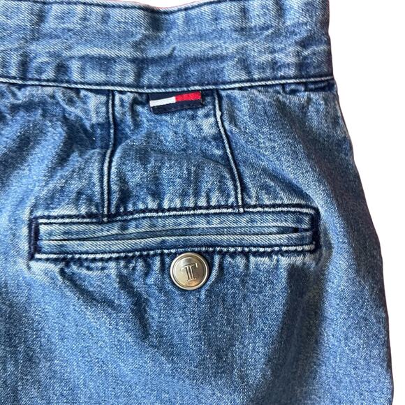 Vintage Tommy Hilfiger Denim Midi Skirt Straight Snap Button Y2K size 6 - Picture 4 of 5
